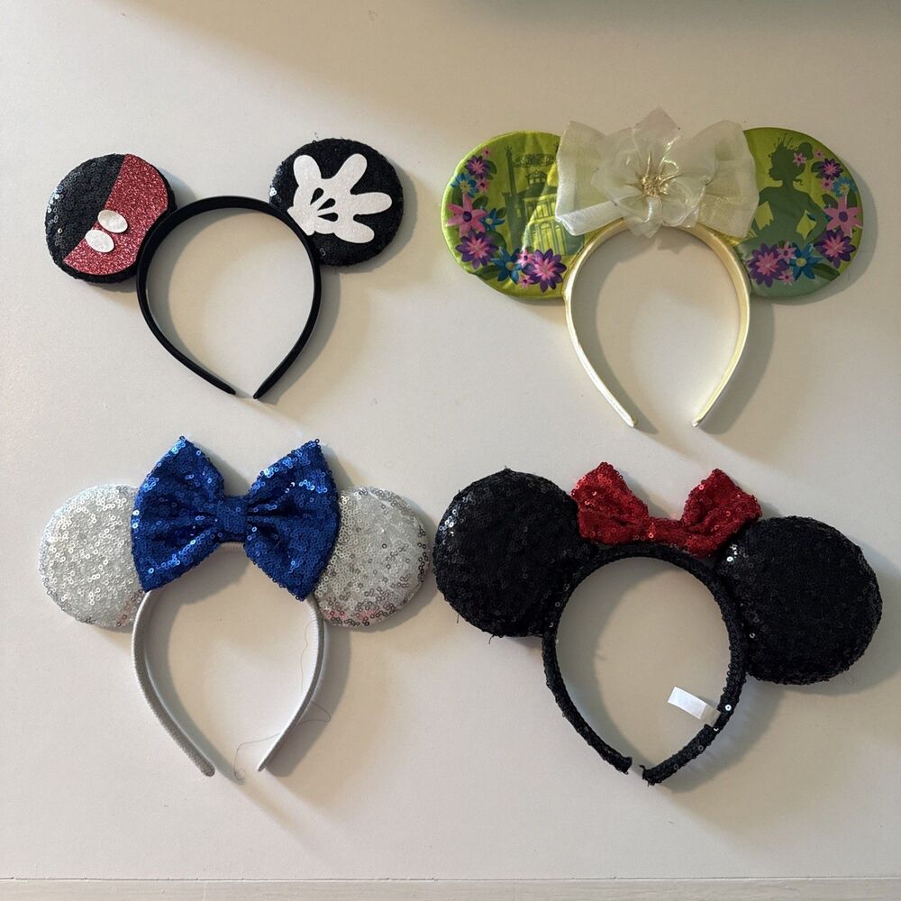 Disney Minnie & Mickey Mouse Ear Headband Lot of 4